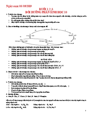 Tài liệu bồi dưỡng học sinh giỏi môn Sinh học Lớp 11 - Năm học 2019-2020